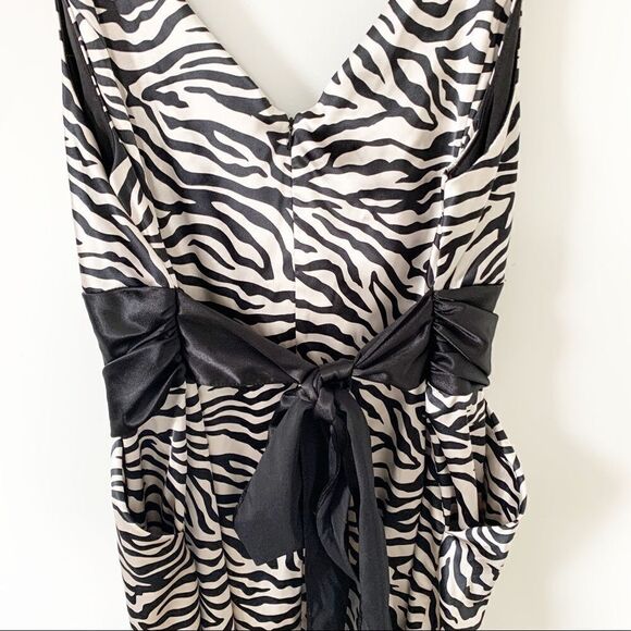 ONYX Nite Silky Zebra Print Cocktail Dress - Picture 5 of 8